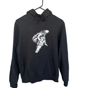 Skeleton Skateboarder Graphic Hoodie Black Small Grunge Skater Streetwear